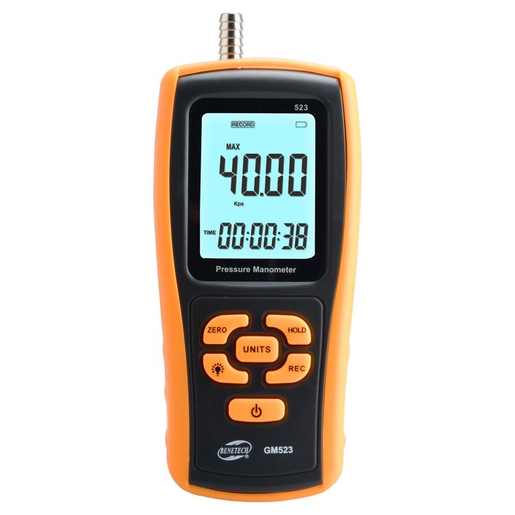 BENETECH GM523 Portable Gas Pressure Gauge, Battery Not Included, GM523