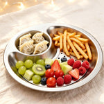LsCook Household Stainless Steel Grid Dinner Plate Multifunctional Draining Tray