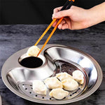 LsCook Household Stainless Steel Grid Dinner Plate Multifunctional Draining Tray