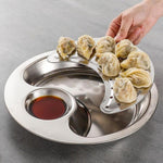 LsCook Household Stainless Steel Grid Dinner Plate Multifunctional Draining Tray