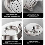 LsCook Household Stainless Steel Grid Dinner Plate Multifunctional Draining Tray