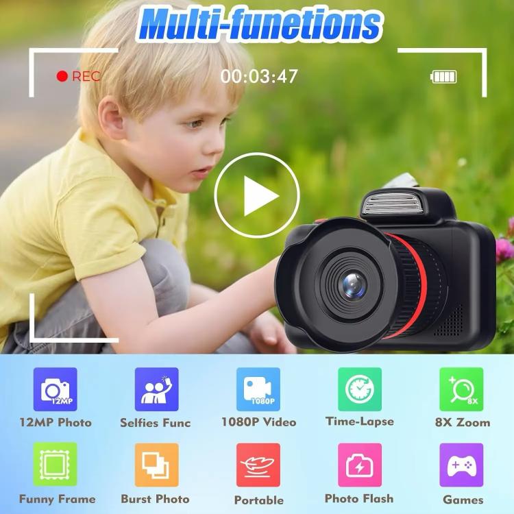 D31 Kids Digital SLR Camera with 10MP Pixels, 5X Optical Zoom, HD Video Recording