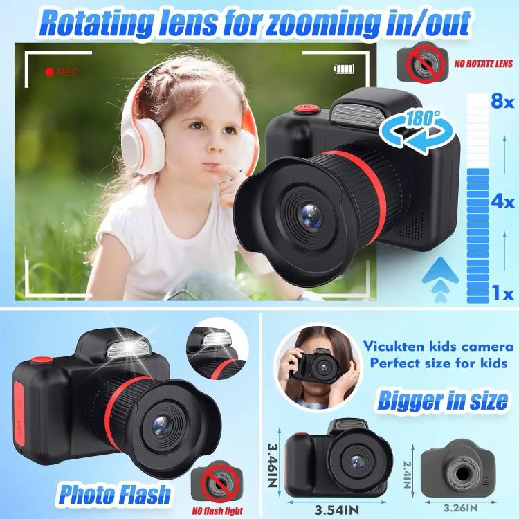 D31 Kids Digital SLR Camera with 10MP Pixels, 5X Optical Zoom, HD Video Recording
