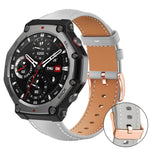 xDfind Rose Gold Buckle Black Shark Fine Grain Vegan Leather Watch Band, For Amazfit T-Rex 3