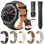 xDfind Rose Gold Buckle Black Shark Fine Grain Vegan Leather Watch Band, For Amazfit T-Rex 3