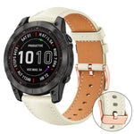 xDfind Rose Gold Buckle Black Shark Fine Grain Vegan Leather Watch Band, For Garmin Fenix 8/7X/6X/5X 26mm