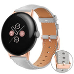 xDfind Rose Gold Buckle Black Shark Fine Grain Vegan Leather Watch Band, For Google Pixel Watch 5 / 4 / 3 45mm
