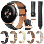 xDfind Rose Gold Buckle Black Shark Fine Grain Vegan Leather Watch Band, For Google Pixel Watch 5 / 4 / 3 45mm