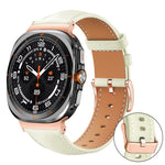 xDfind Rose Gold Buckle Black Shark Fine Grain Vegan Leather Watch Band, For Galaxy Watch Ultra2 2026 / 2025 / 1 2024, For Galaxy Watch9 / 8 / 8 Classic