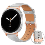 xDfind Rose Gold Buckle Black Shark Fine Grain Vegan Leather Watch Band, For Galaxy Watch Ultra2 2026 / 2025 / 1 2024, For Galaxy Watch9 / 8 / 8 Classic