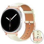 xDfind Rose Gold Buckle Black Shark Fine Grain Vegan Leather Watch Band, For Galaxy Watch Ultra2 2026 / 2025 / 1 2024, For Galaxy Watch9 / 8 / 8 Classic