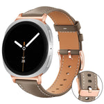 xDfind Rose Gold Buckle Black Shark Fine Grain Vegan Leather Watch Band, For Galaxy Watch Ultra2 2026 / 2025 / 1 2024, For Galaxy Watch9 / 8 / 8 Classic