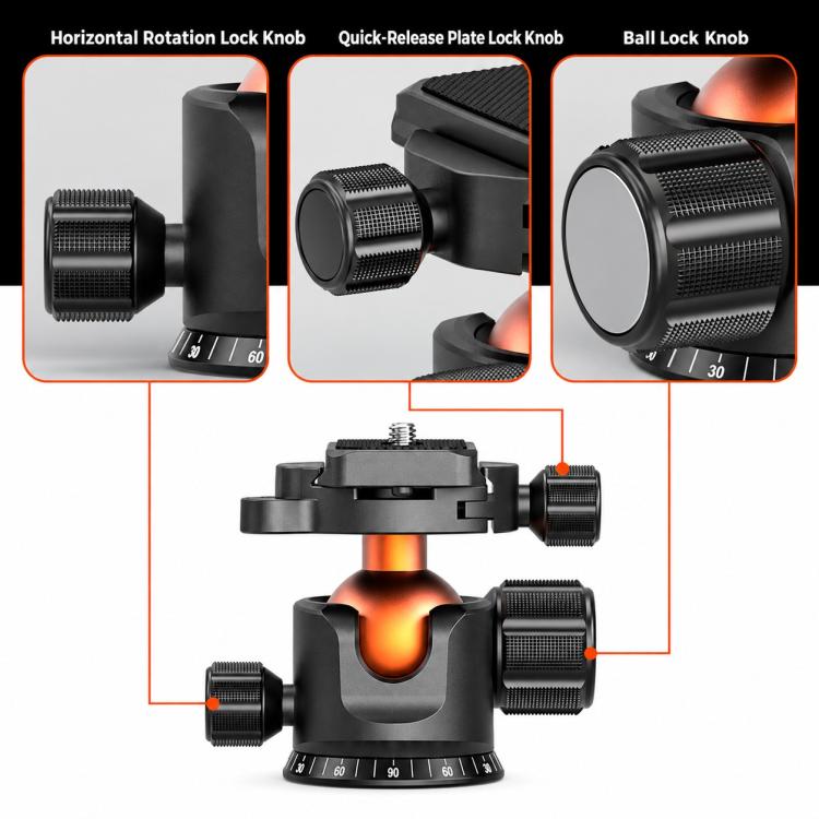 TRIOPO Heracles 405 + X2 Tripod with Ball Head for Photography and Video Shooting, Heracles 405 + X2