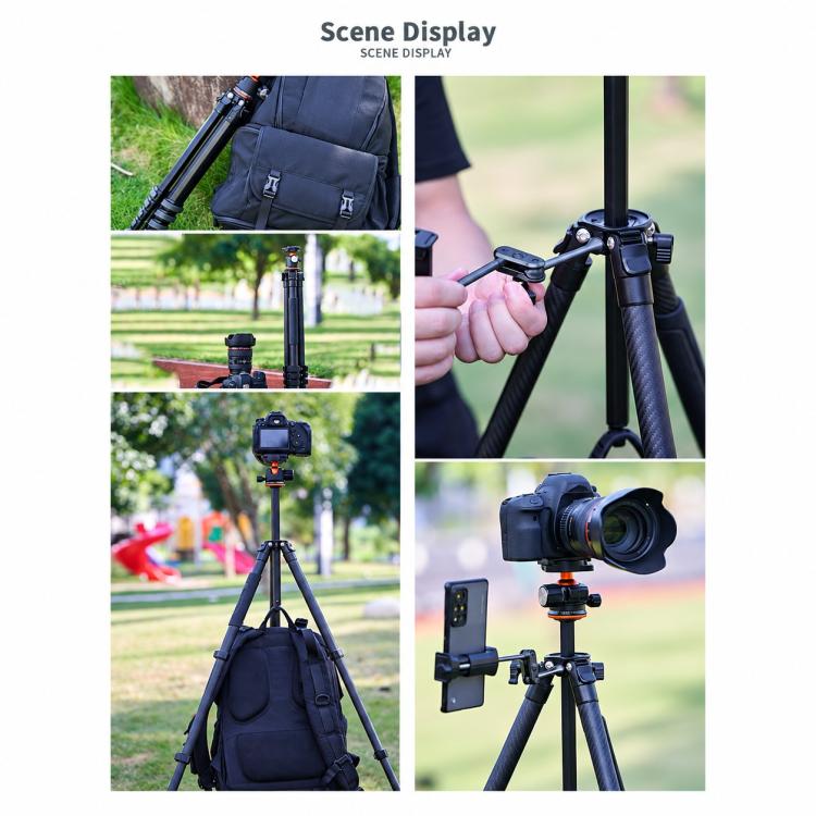 TRIOPO TS-254B+X2 Carbon Fiber Tripod with Ball Head for Photography and Video Shooting, TS-254B+X2