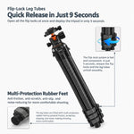TRIOPO TS-254B+X2 Carbon Fiber Tripod with Ball Head for Photography and Video Shooting, TS-254B+X2