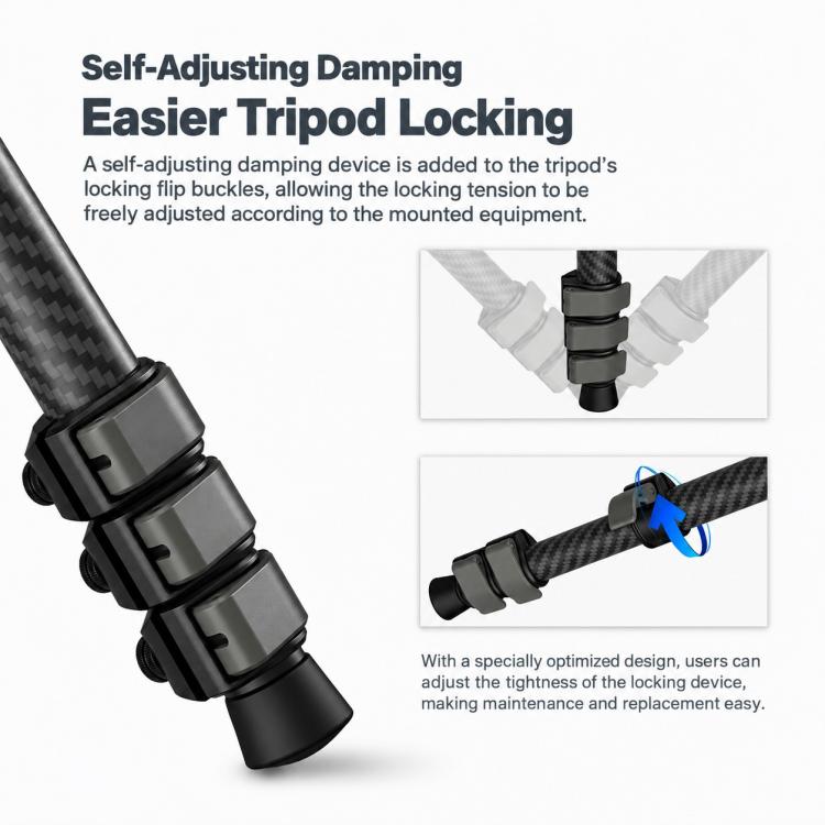 TRIOPO TS-254B+X2 Carbon Fiber Tripod with Ball Head for Photography and Video Shooting, TS-254B+X2