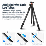 TRIOPO TS-254X+X2 Carbon Fiber Tripod with Ball Head for Photography and Video Shooting, TS-254X+X2