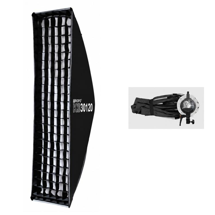 TRIOPO K3 Series Side-Fold Rectangular Quick-Mount Softbox, K3-6090 Bowens, K3-6090 Bowens + Grid, K3-6090 Top Light, K3-6090 Top Light + Grid, K3-30120 Bowens, K3-30120 Bowens + Grid, K3-30120 Top Light, K3-30120 Top Light + Grid