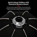 TRIOPO K3 Series Quick Setup Octagon Softbox with Detachable Bowens Mount, K3-55, K3-55 + Grid, K3-65, K3-65 + Grid, K3-90, K3-90 + Grid, K3-120, K3-120 + Grid