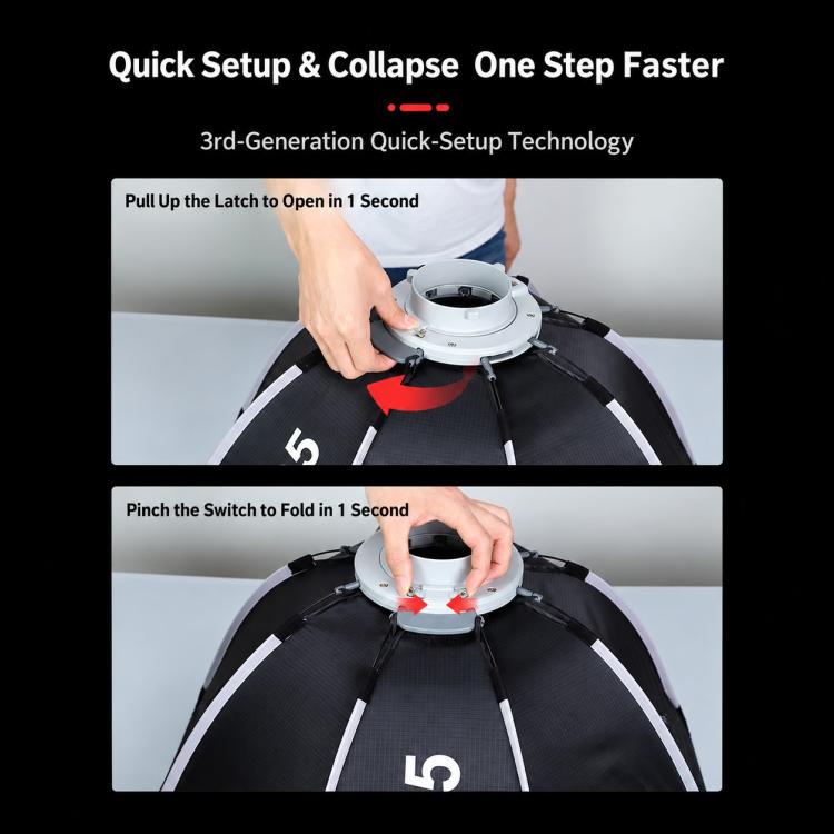 TRIOPO K3 Series Quick Setup Octagon Softbox with Detachable Bowens Mount, K3-55, K3-55 + Grid, K3-65, K3-65 + Grid, K3-90, K3-90 + Grid, K3-120, K3-120 + Grid