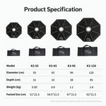 TRIOPO K3 Series Quick Setup Octagon Softbox with Detachable Bowens Mount, K3-55, K3-55 + Grid, K3-65, K3-65 + Grid, K3-90, K3-90 + Grid, K3-120, K3-120 + Grid