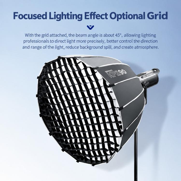 TRIOPO KP2 Series Deep Parabolic Softbox with Bowens Mount, KP2-60 + Grid, KP2-70 + Grid, KP2-90 + Grid, KP2-120 + Grid