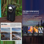 For Insta360 X6 JSR Clip-on ND Lens Filter, 4 in 1 ND32 + PC Lens Guard, 6 in 1 ND16/32/64