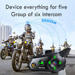 5 in 1  Motorcycle Helmet Wireless Walkie-Talkie Bluetooth Earphone, Hard Mic, Soft Mic, Hard + Soft Mic