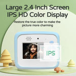 D2-A 1080P 2.4 inch HD Large Screen Cute Cartoon Kids Instant Print Camera, Support Photo and Video Recording
