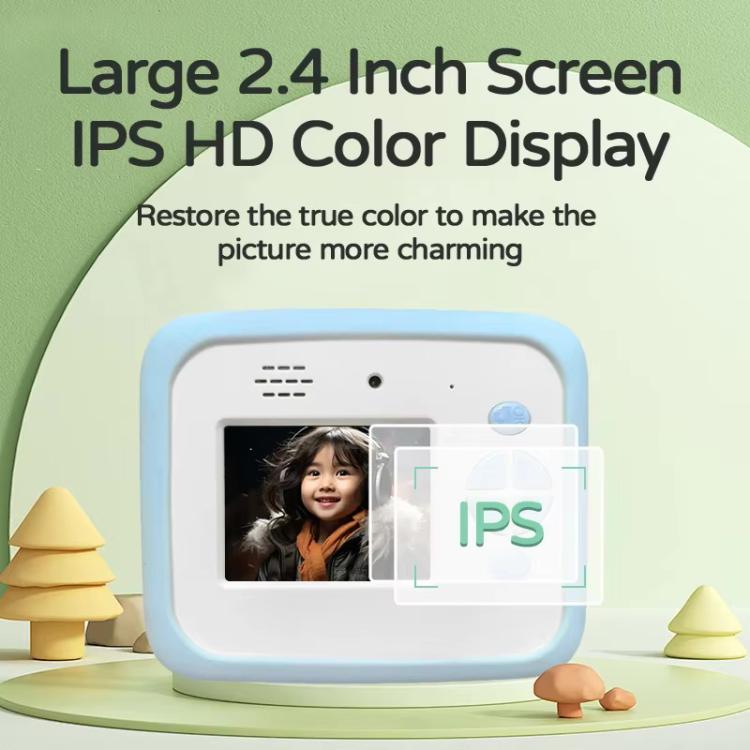 D2-A 1080P 2.4 inch HD Large Screen Cute Cartoon Kids Instant Print Camera, Support Photo and Video Recording