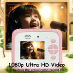 D2-A 1080P 2.4 inch HD Large Screen Cute Cartoon Kids Instant Print Camera, Support Photo and Video Recording