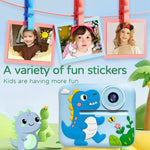 D2-A 1080P 2.4 inch HD Large Screen Cute Cartoon Kids Instant Print Camera, Support Photo and Video Recording