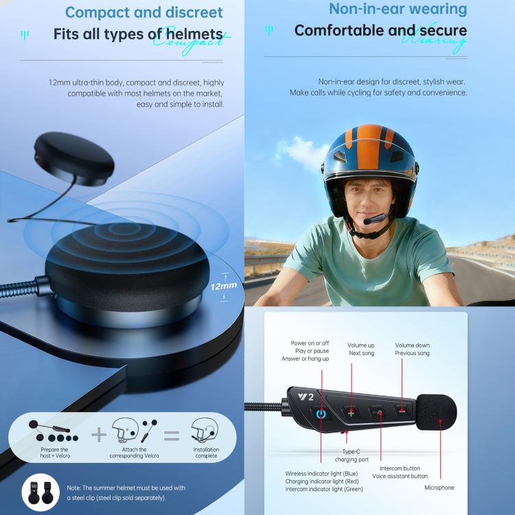 Y2 Built-in Walkie-Talkie BT Headset