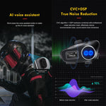 Y6X Intercom Helmet BT Headset For 4-person, 2-in-1 Mic, Soft Mic, Hard Mic
