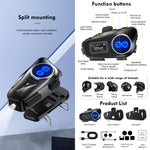 Y6X Intercom Helmet BT Headset For 4-person, 2-in-1 Mic, Soft Mic, Hard Mic