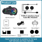 Q26 Pro Motorcycle Helmet Wireless Walkie-Talkie Bluetooth Earphone For 2-person, Hard Mic, Soft Mic, Hard + Soft Mic