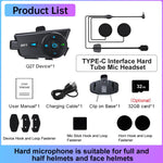 Q27 Motorcycle Helmet Wireless Walkie-Talkie Bluetooth Earphone with Dash Cam, Hard Mic, Soft Mic, Hard + Soft Mic