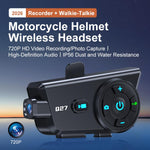 Q27 Motorcycle Helmet Wireless Walkie-Talkie Bluetooth Earphone with Dash Cam, Hard Mic, Soft Mic, Hard + Soft Mic