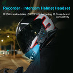 Q27 Motorcycle Helmet Wireless Walkie-Talkie Bluetooth Earphone with Dash Cam, Hard Mic, Soft Mic, Hard + Soft Mic