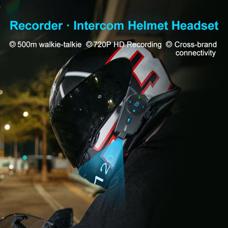 Q27 Motorcycle Helmet Wireless Walkie-Talkie Bluetooth Earphone with Dash Cam, Hard Mic, Soft Mic, Hard + Soft Mic