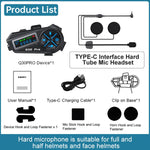 Q30 Pro LED Digital Display Motorcycle Helmet Wireless Walkie-Talkie Bluetooth Earphone, Hard Mic, Soft Mic, Hard + Soft Mic