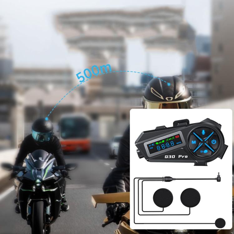Q30 Pro LED Digital Display Motorcycle Helmet Wireless Walkie-Talkie Bluetooth Earphone, Hard Mic, Soft Mic, Hard + Soft Mic