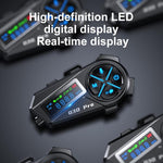 Q30 Pro LED Digital Display Motorcycle Helmet Wireless Walkie-Talkie Bluetooth Earphone, Hard Mic, Soft Mic, Hard + Soft Mic