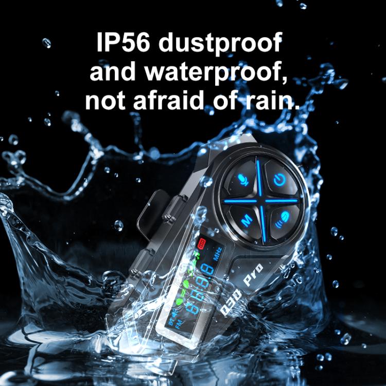 Q30 Pro LED Digital Display Motorcycle Helmet Wireless Walkie-Talkie Bluetooth Earphone, Hard Mic, Soft Mic, Hard + Soft Mic