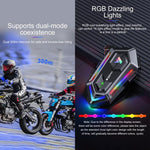 Y20 MAX BT 5.3 Intercom Headset with 16 RGB Light Effects, AI Voice Assistant, Two-Way, 2-in-1 Mic, Soft Mic, Hard Mic