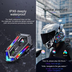 Y20 MAX BT 5.3 Intercom Headset with 16 RGB Light Effects, AI Voice Assistant, Two-Way, 2-in-1 Mic, Soft Mic, Hard Mic