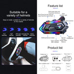 Y20 MAX BT 5.3 Intercom Headset with 16 RGB Light Effects, AI Voice Assistant, Two-Way, 2-in-1 Mic, Soft Mic, Hard Mic