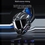 Y20 MAX BT 5.3 Intercom Headset with 16 RGB Light Effects, AI Voice Assistant, Two-Way, 2-in-1 Mic, Soft Mic, Hard Mic