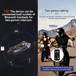 Y20-2x Motorcycle Helmet Intercom Headset, CVC Noise Reduction, AI Voice Assistant, IPX6 Waterproof, 2-in-1 Mic, Soft Mic, Hard Mic