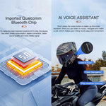 Y20-2x Motorcycle Helmet Intercom Headset, CVC Noise Reduction, AI Voice Assistant, IPX6 Waterproof, 2-in-1 Mic, Soft Mic, Hard Mic